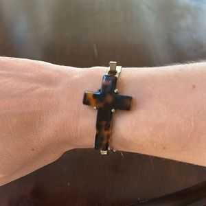 Gold tortoise cross bracelet